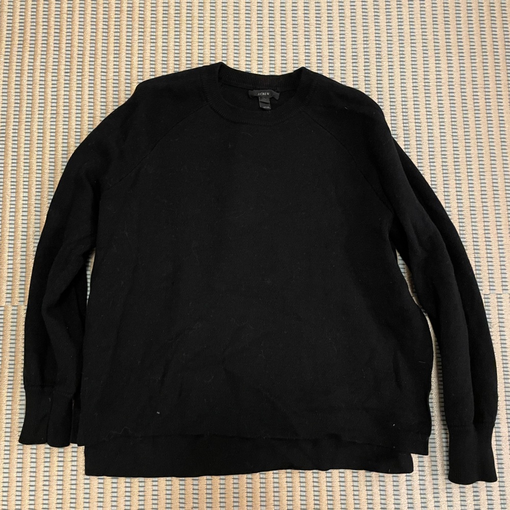 J. crew thick wool sweater with split hem